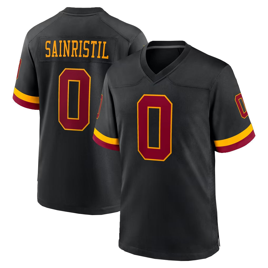 Rebec W.Commanders #0 Mike Sainristil Player Black Limited Home Game Stitched Jerseys