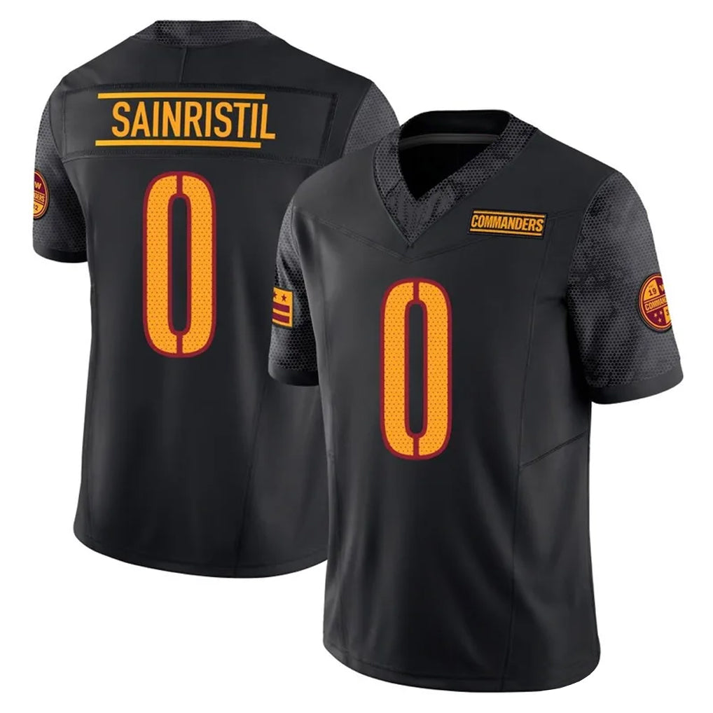 Rebec W.Commanders #0 Mike Sainristil Player Black Limited Vapor F.U.S.E. Home Game Stitched Jerseys