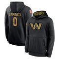 Rebec W.Commanders #0 Mike Sainristil Player Black Salute to Service Performance Pullover Hoodies Home Game Stitched Jerseys