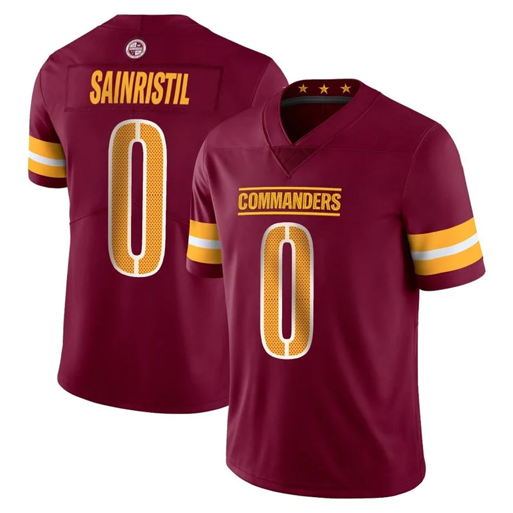 Rebec W.Commanders #0 Mike Sainristil Player Burgundy Limited Vapor Home Game Stitched Jerseys
