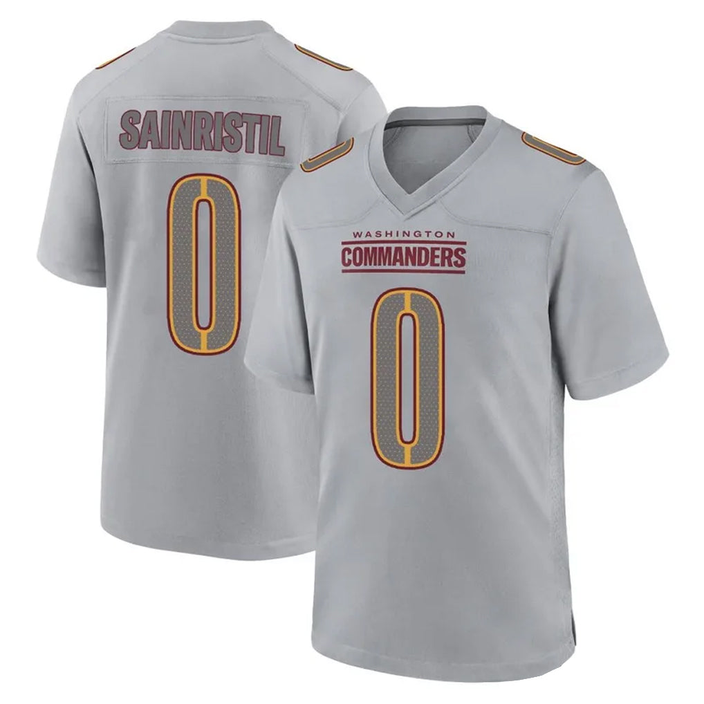 Rebec W.Commanders #0 Mike Sainristil Player Gray Atmosphere Fashion Home Game Stitched Jerseys
