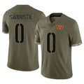 Rebec W.Commanders #0 Mike Sainristil Player Olive Salute To Service Limited Home Game Stitched Jerseys