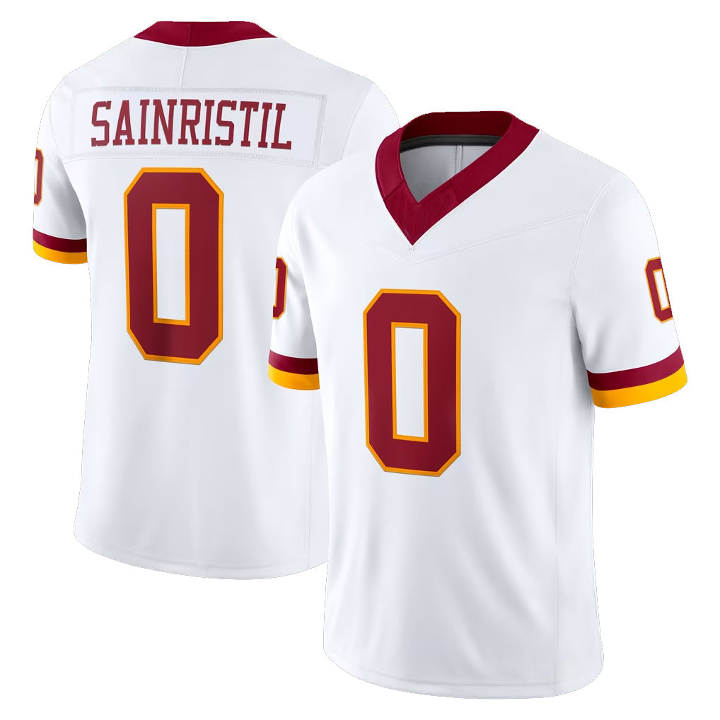 Rebec W.Commanders #0 Mike Sainristil Player White Limited Vapor F.U.S.E. Home Game Stitched Jerseys