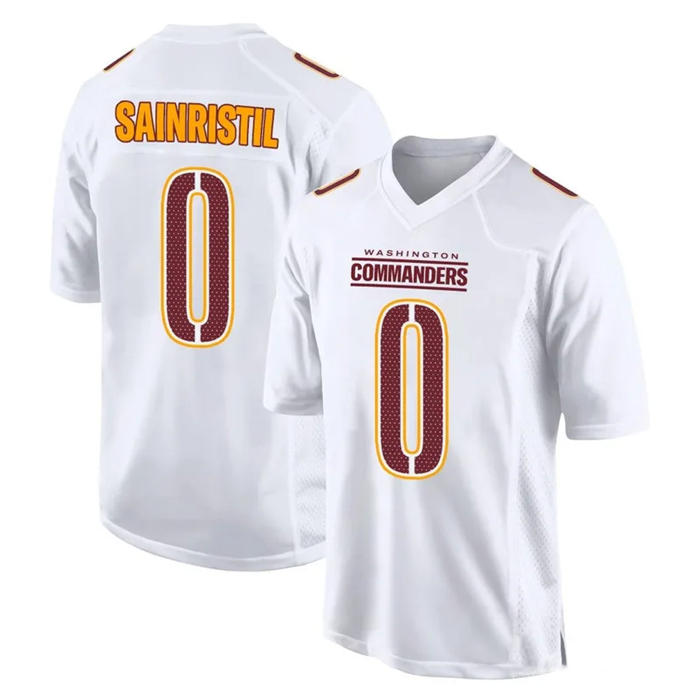 Rebec W.Commanders #0 Mike Sainristil Player White Tundra Fashion Home Game Stitched Jerseys