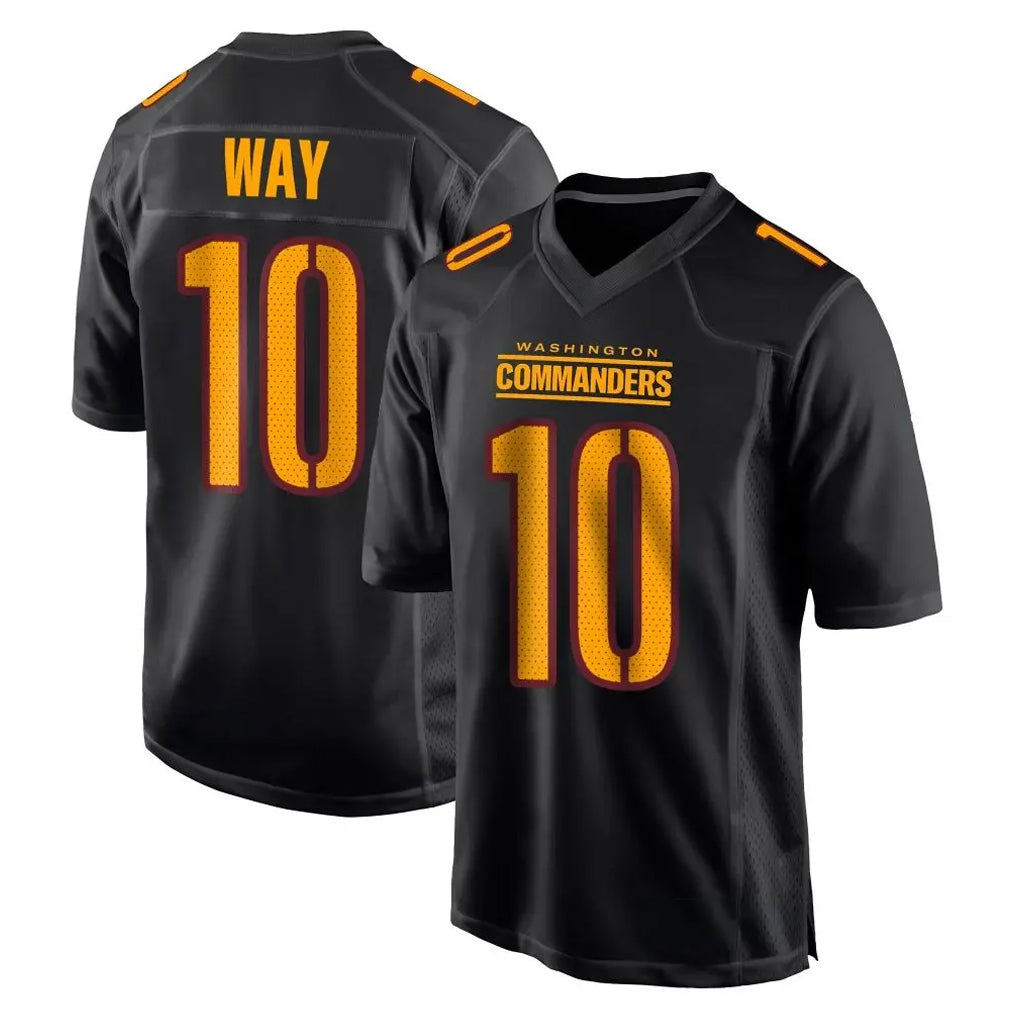 Rebec W.Commanders #10 Tress Way Player Black Carbon Fashion Home Game Stitched Jerseys