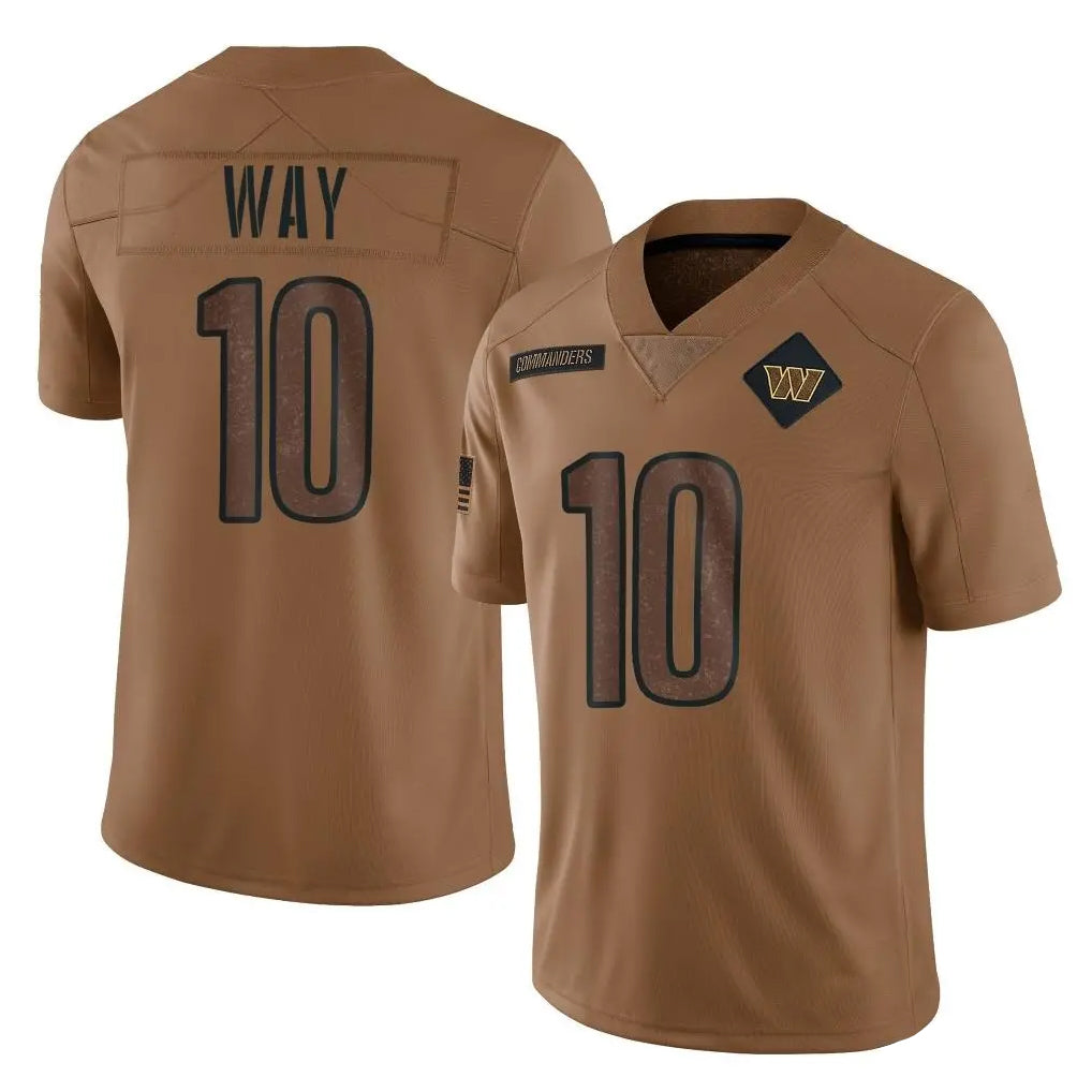 Rebec W.Commanders #10 Tress Way Player Brown Limited Salute To Service Home Game Stitched Jerseys