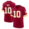 Rebec W.Commanders #10 Tress Way Player Burgundy Game Home Stitched Jerseys