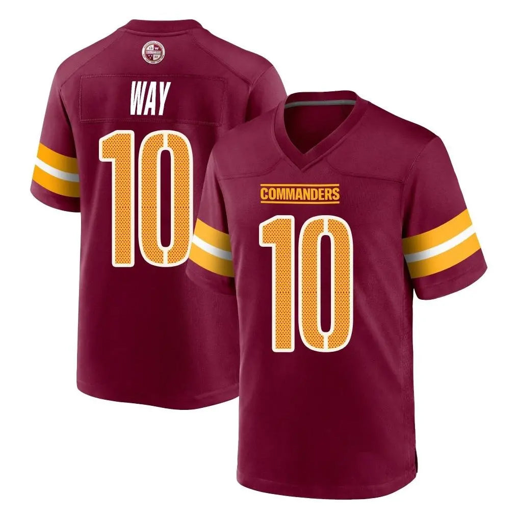 Rebec W.Commanders #10 Tress Way Player Burgundy Home Game Stitched Jerseys