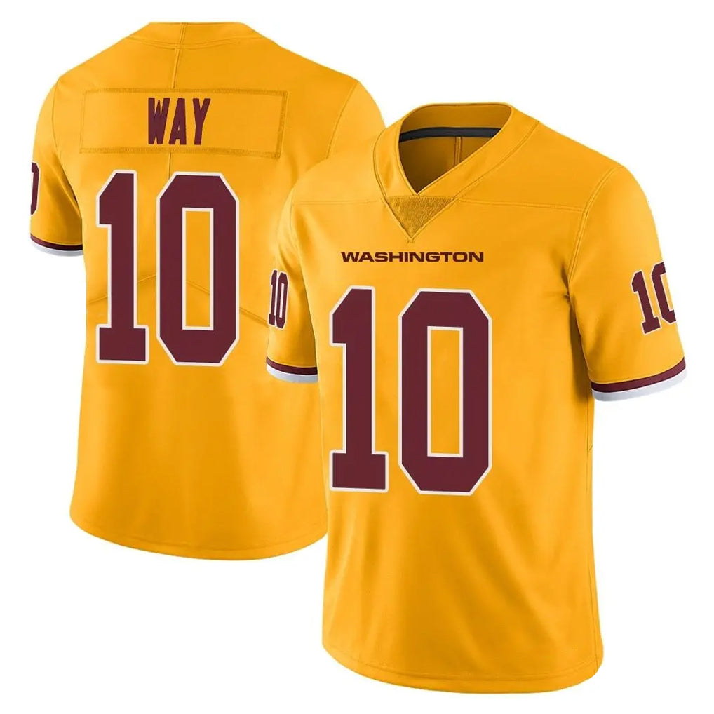 Rebec W.Commanders #10 Tress Way Player Gold Limited Color Rush Home Game Stitched Jerseys