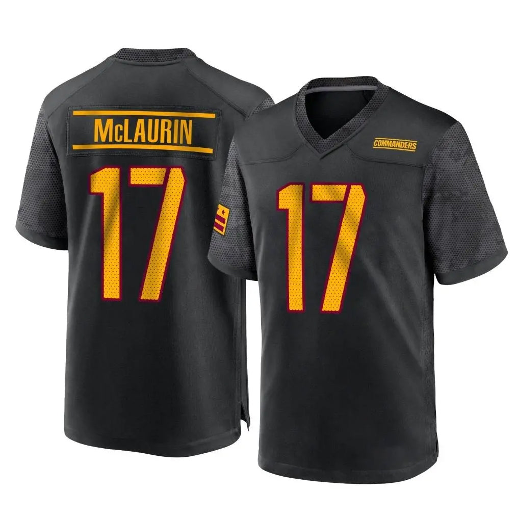Rebec W.Commanders #17 Terry Mclaurin Player Black Home Game Stitched Jerseys