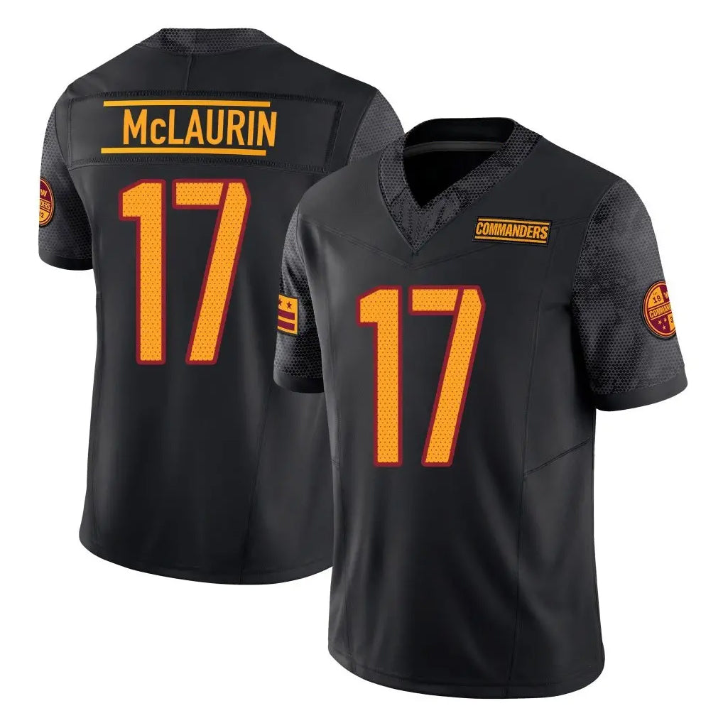 Rebec W.Commanders #17 Terry Mclaurin Player Black Limited Vapor F.U.S.E. Home Game Stitched Jerseys