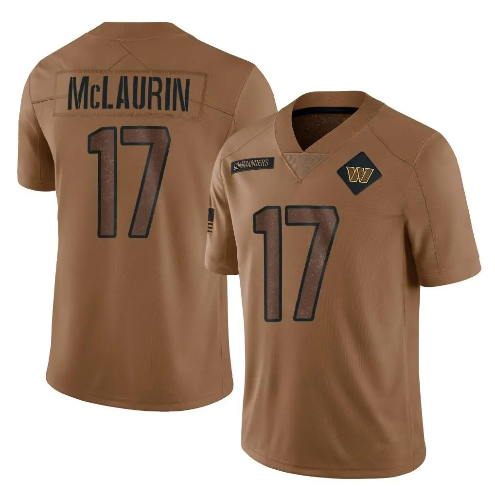 Rebec W.Commanders #17 Terry Mclaurin Player Brown Limited Salute To Service Home Game Stitched Jerseys