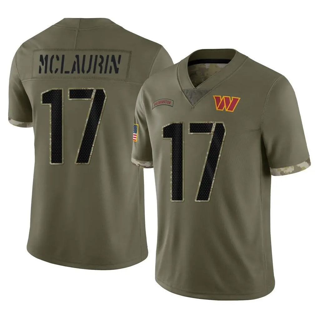 Rebec W.Commanders #17 Terry Mclaurin Player Olive Salute To Service Limited Home Game Stitched Jerseys