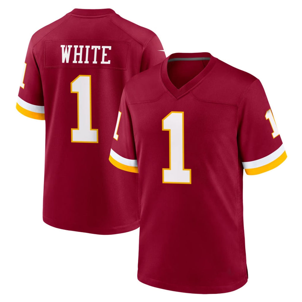 Rebec W.Commanders #1 Rachaad White Player Burgundy Game Home Stitched Jerseys