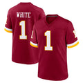 Rebec W.Commanders #1 Rachaad White Player Burgundy Game Home Stitched Jerseys
