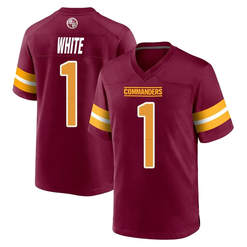Rebec W.Commanders #1 Rachaad White Player Burgundy Home Game Stitched Jerseys