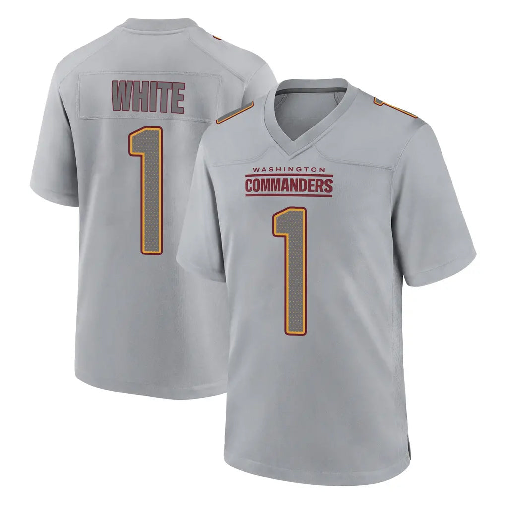 Rebec W.Commanders #1 Rachaad White Player Gray Atmosphere Fashion Home Game Stitched Jerseys