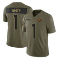 Rebec W.Commanders #1 Rachaad White Player Olive 2025 Salute To Service Limited Home Game Stitched Jerseys