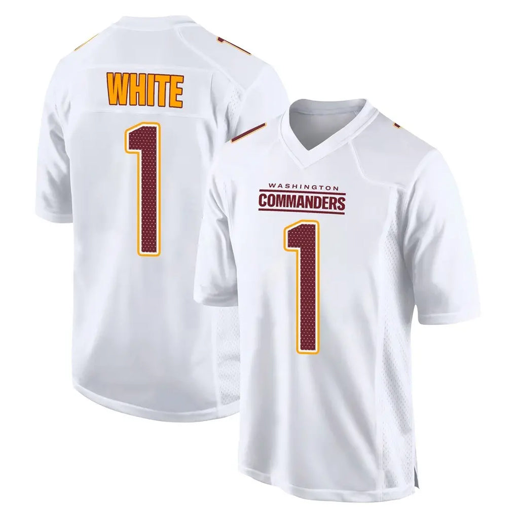 Rebec W.Commanders #1 Rachaad White Player White Tundra Fashion Home Game Stitched Jerseys