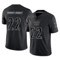 Rebec W.Commanders #22 Jacory Croskey-Merritt Player Black Limited Reflective Home Game Stitched Jerseys