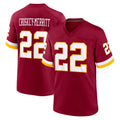 Rebec W.Commanders #22 Jacory Croskey-Merritt Player Burgundy Game Home Stitched Jerseys