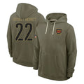 Rebec W.Commanders #22 Jacory Croskey-Merritt Player Olive Salute to Service Pullover Hoodies Limited Home Stitched Jerseys