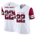 Rebec W.Commanders #22 Jacory Croskey-Merritt Player White Vapor F.U.S.E. Limited Home Game Stitched Jerseys
