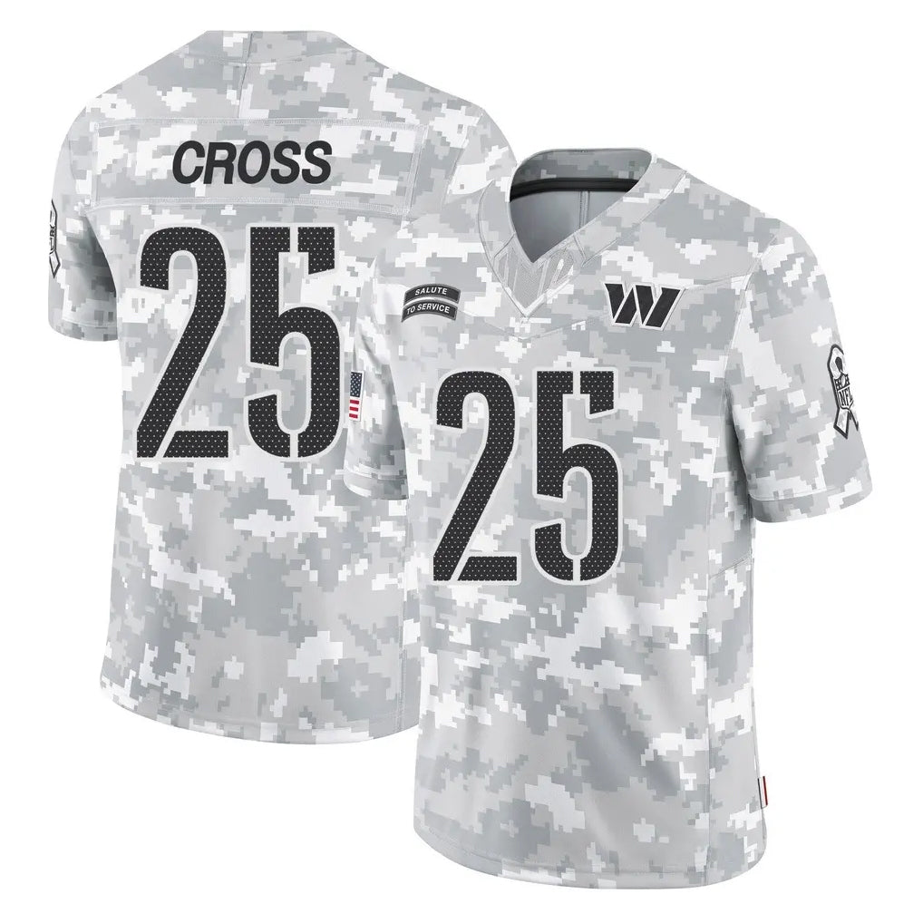 Rebec W.Commanders #25 Nick Cross Player Arctic Camo Limited Salute To Service Home Game Stitched Jerseys