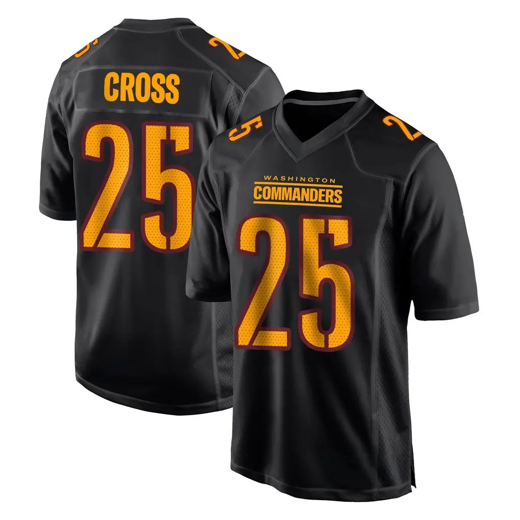 Rebec W.Commanders #25 Nick Cross Player Black Carbon Fashion Home Game Stitched Jerseys