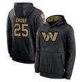 Rebec W.Commanders #25 Nick Cross Player Black Salute to Service Performance Pullover Hoodies Home Game Stitched Jerseys