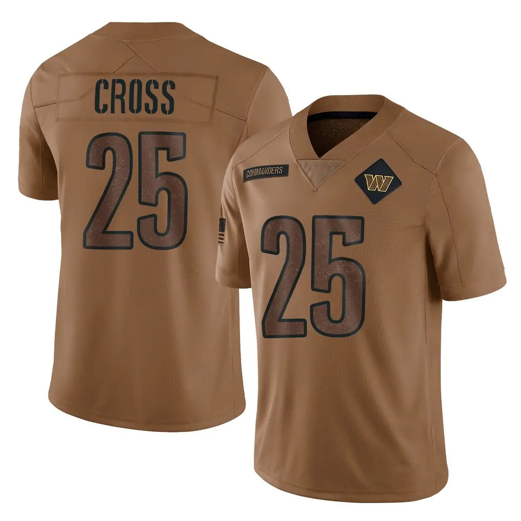 Rebec W.Commanders #25 Nick Cross Player Brown Limited Salute To Service Home Game Stitched Jerseys