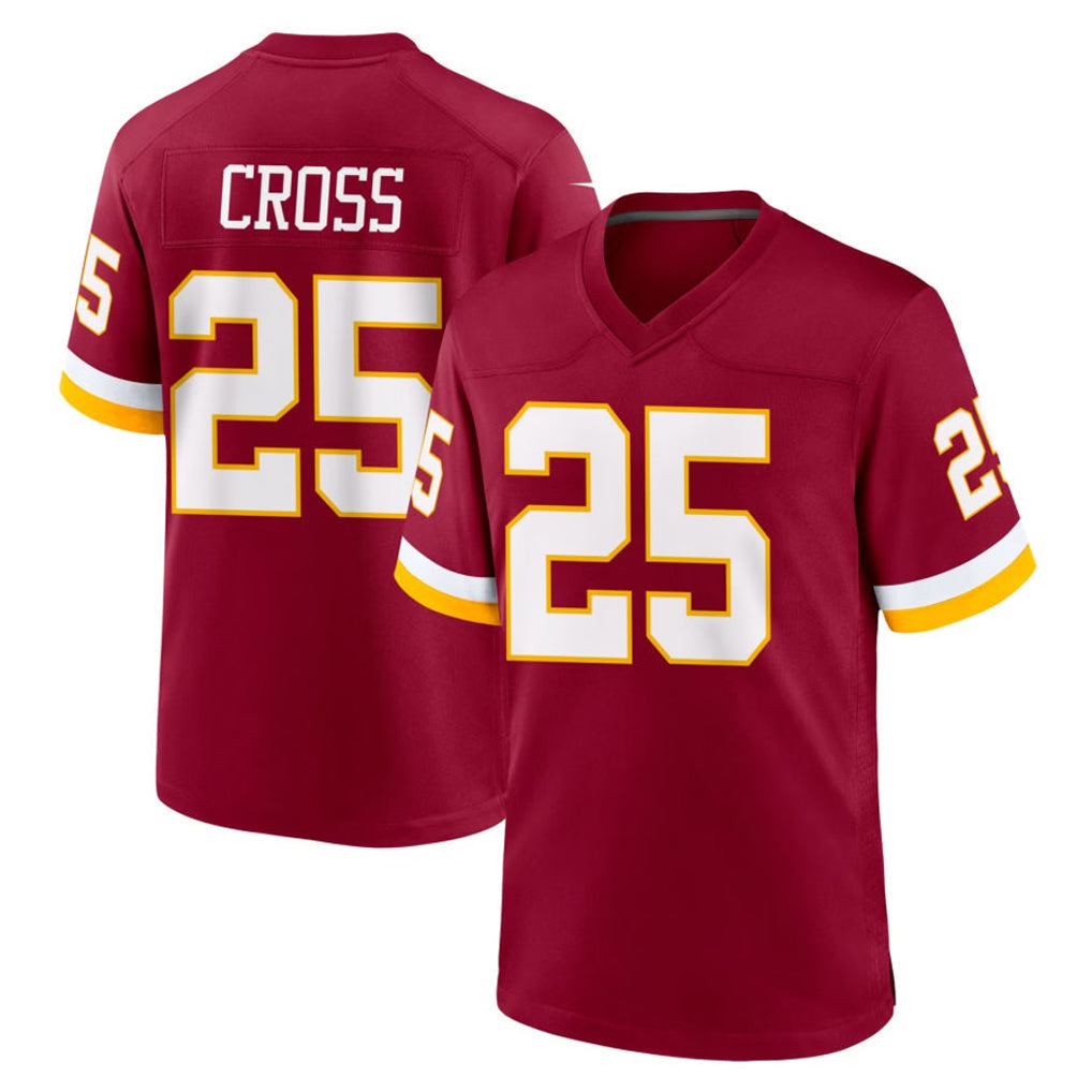 Rebec W.Commanders #25 Nick Cross Player Burgundy Game Home Stitched Jerseys