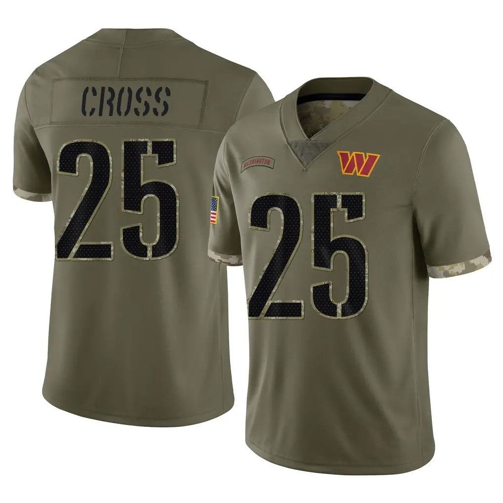 Rebec W.Commanders #25 Nick Cross Player Olive Salute To Service Limited Home Game Stitched Jerseys