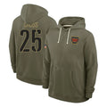 Rebec W.Commanders #25 Nick Cross Player Olive Salute to Service Pullover Hoodies Limited Home Stitched Jerseys