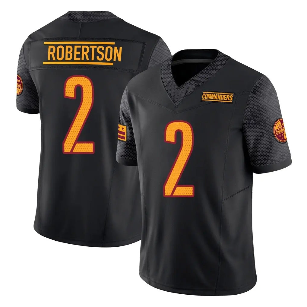 Rebec W.Commanders #2 Amik Robertson Player Black Limited Vapor F.U.S.E. Home Game Stitched Jerseys