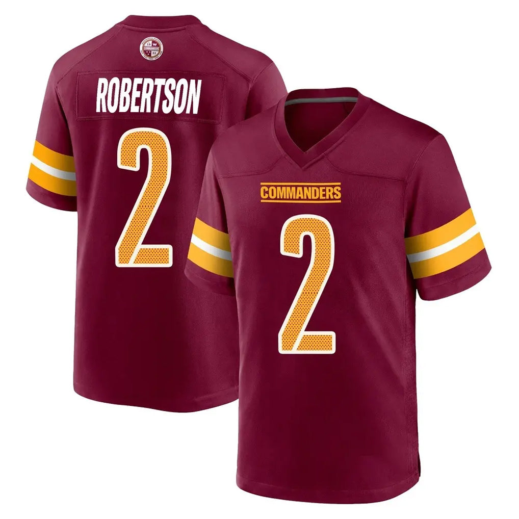 Rebec W.Commanders #2 Amik Robertson Player Burgundy Home Game Stitched Jerseys