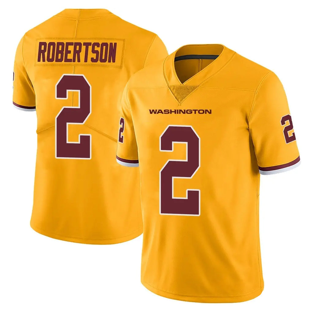 Rebec W.Commanders #2 Amik Robertson Player Gold Limited Color Rush Home Game Stitched Jerseys