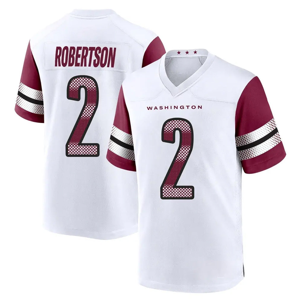 Rebec W.Commanders #2 Amik Robertson Player White Game Home Stitched Jerseys
