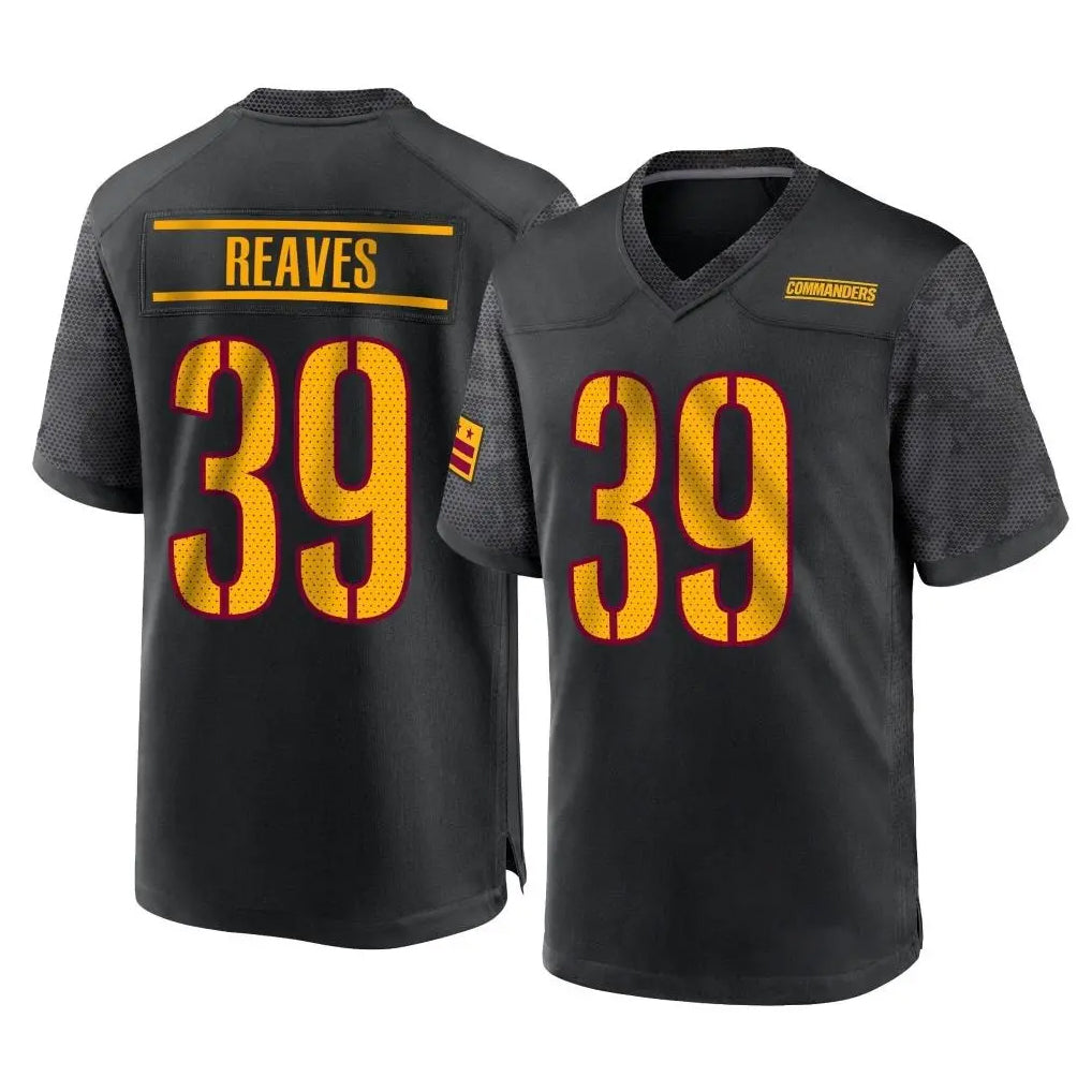 Rebec W.Commanders #39 Jeremy Reaves Player Black Home Game Stitched Jerseys