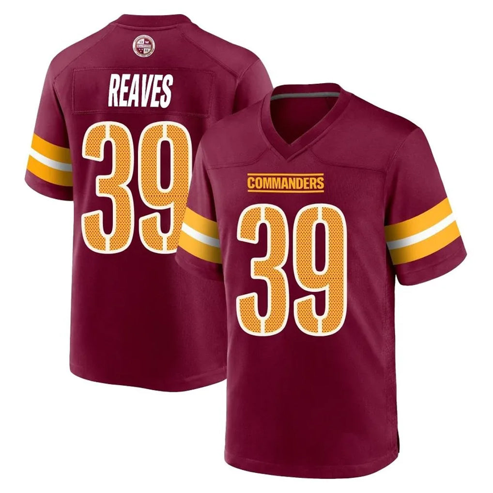 Rebec W.Commanders #39 Jeremy Reaves Player Burgundy Home Game Stitched Jerseys