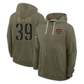 Rebec W.Commanders #39 Jeremy Reaves Player Olive Salute to Service Pullover Hoodies Limited Home Stitched Jerseys