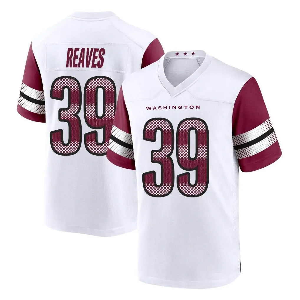 Rebec W.Commanders #39 Jeremy Reaves Player White Game Home Stitched Jerseys