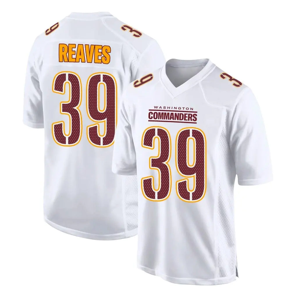 Rebec W.Commanders #39 Jeremy Reaves Player White Tundra Fashion Home Game Stitched Jerseys