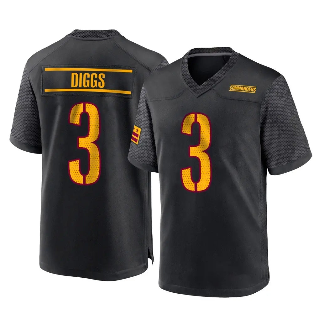 Rebec W.Commanders #3 Stefon Diggs Player Black Home Game Stitched Jerseys