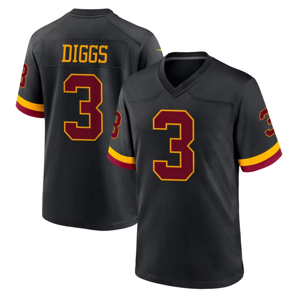 Rebec W.Commanders #3 Stefon Diggs Player Black Limited Home Game Stitched Jerseys