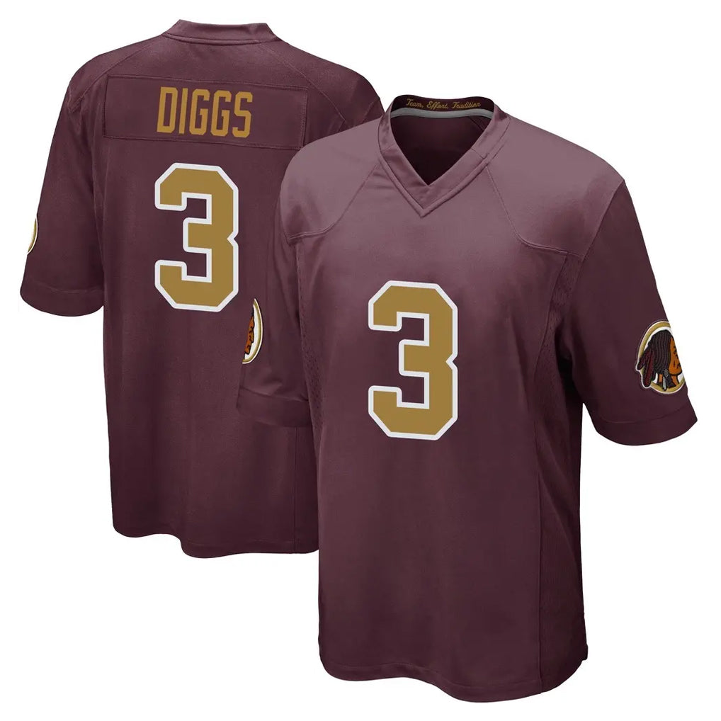 Rebec W.Commanders #3 Stefon Diggs Player Burgundy Alternate Home Game Stitched Jerseys