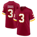 Rebec W.Commanders #3 Stefon Diggs Player Burgundy Game Home Stitched Jerseys