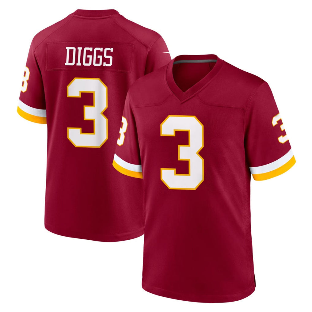 Rebec W.Commanders #3 Stefon Diggs Player Burgundy Game Home Stitched Jerseys