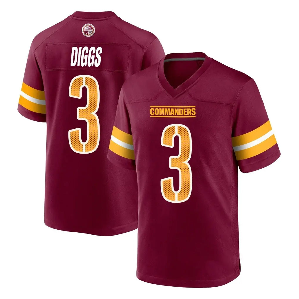 Rebec W.Commanders #3 Stefon Diggs Player Burgundy Home Game Stitched Jerseys