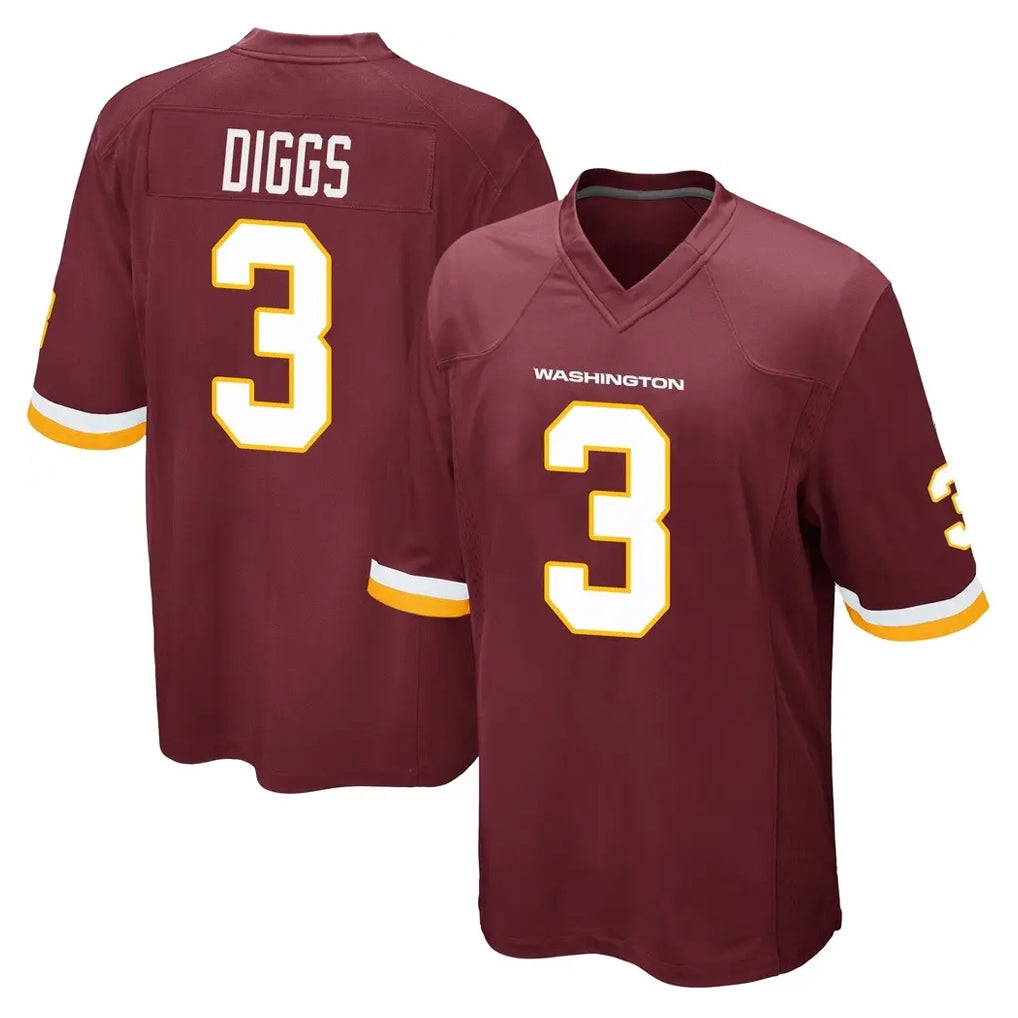 Rebec W.Commanders #3 Stefon Diggs Player Burgundy Team Color Home Game Stitched Jerseys